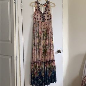 Anthropologie Bhanuni Tier Ruffle Floral Dress